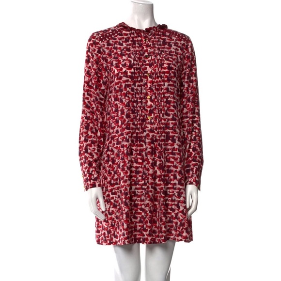 Kate Spade silk paint brush stroke print peplum dress - Picture 1 of 10